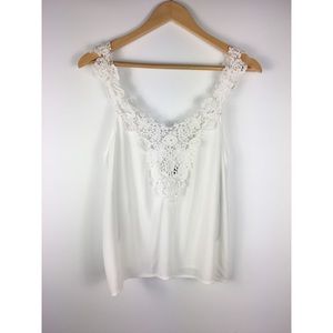 Forever 21 White Crochet Tank